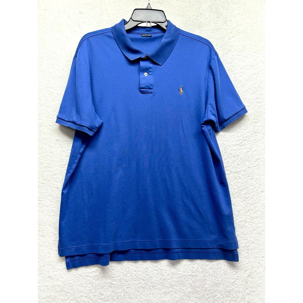 Ralph Lauren Men's Large Blue Pima Soft Touch Polo Shirt (G3)